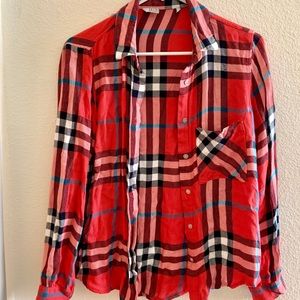 Cotton On Red and Blue Checkered Flannel Shirt